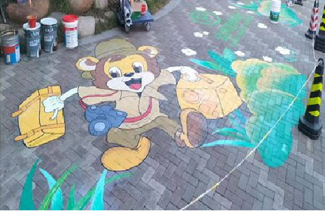 平江夏季画地面彩绘会遇到的问题