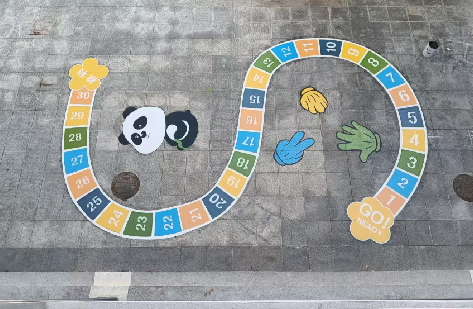 平江地面游戏彩绘