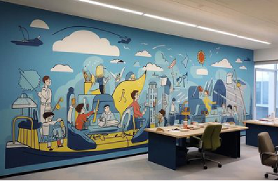 平江办公室墙绘的特点。