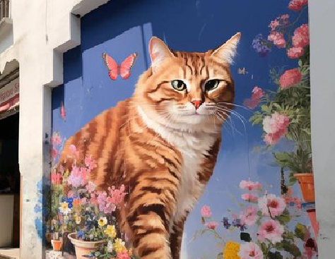 平江自己绘制有个性的手绘墙