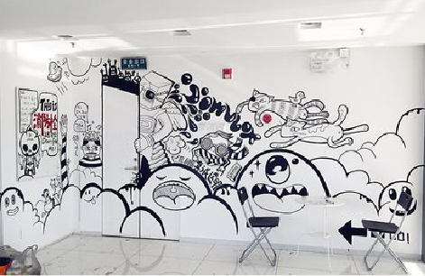 平江手绘墙并非传统涂鸦。